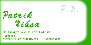 patrik miksa business card